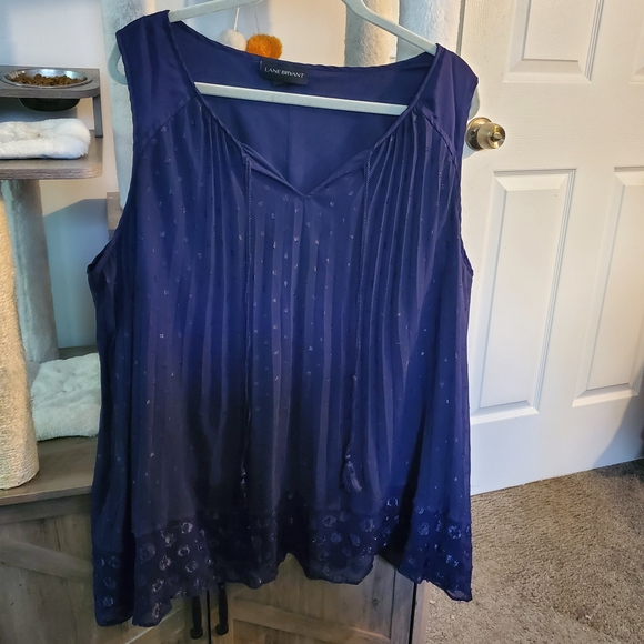 Lane Bryant Tops - Lane Bryant Navy Sleeveless Blouse